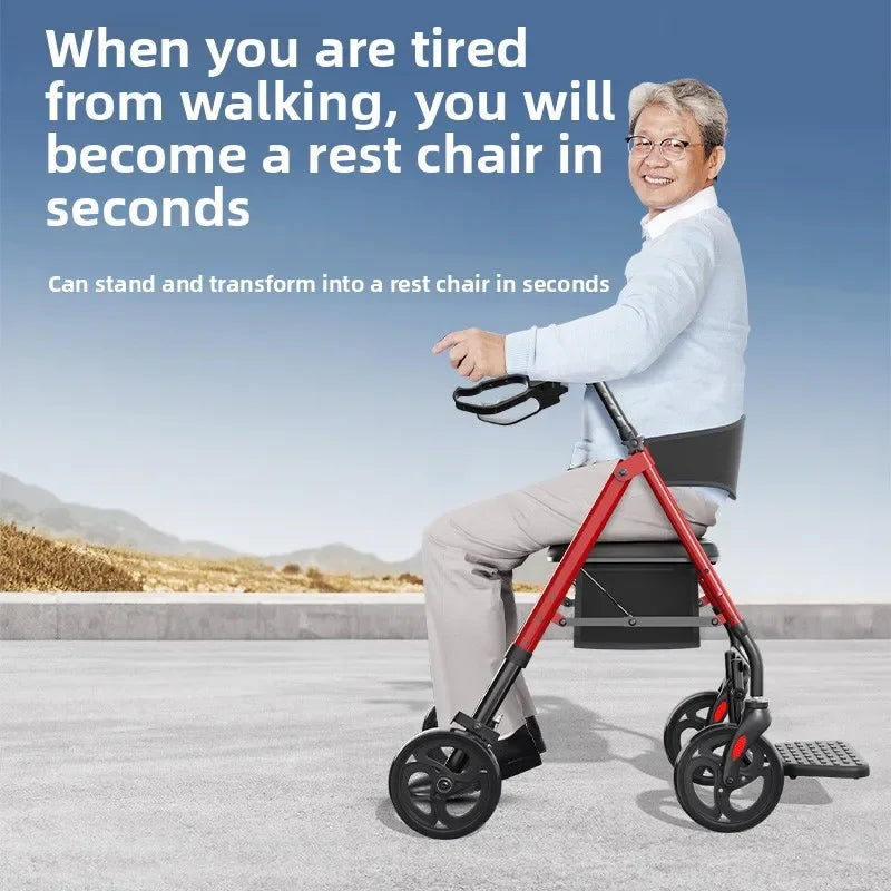 Elderly walker multifunctional assisted walking elderly dedicated walking aid hand push scooter