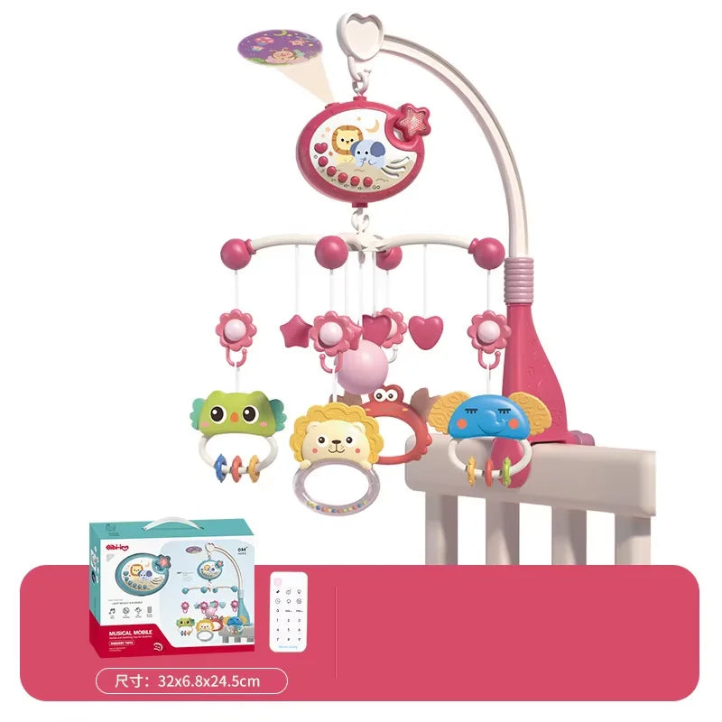 Musical Baby Crib Mobile with Lights Music Projection for Infants Remote Control Crib Toys for Newborn Baby Mobile for Crib Toys