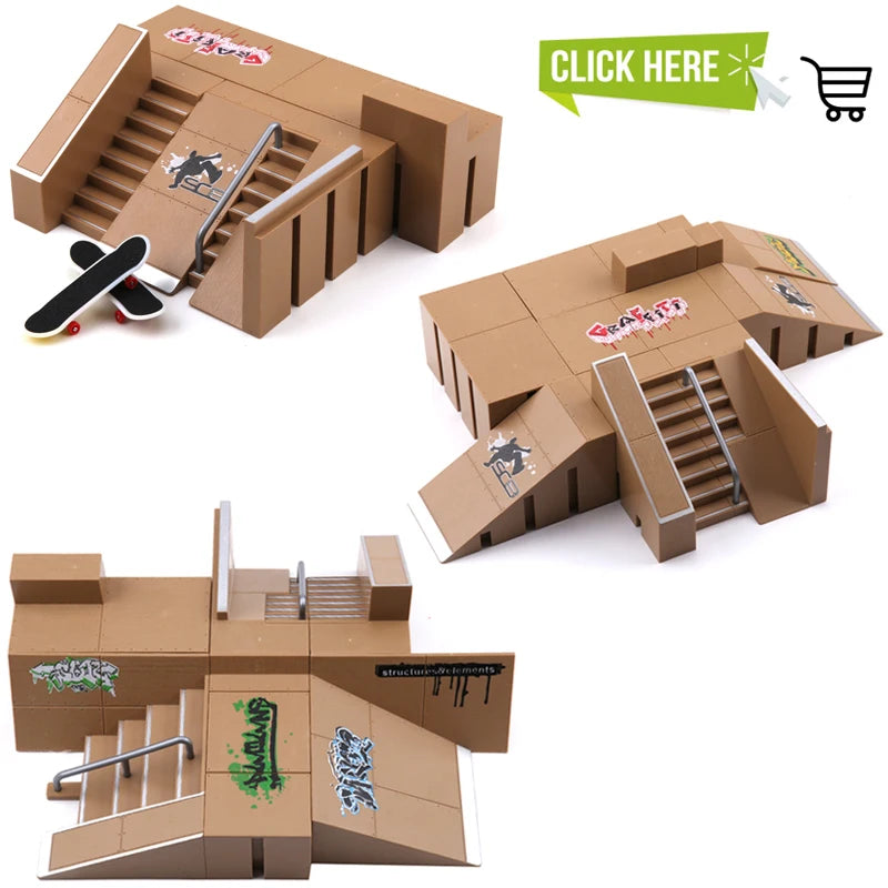 Roller Skates Scooter Finger Skateboard Bike Indoor Home Toys For Tech Deck Ramp Venue Combination Set Children