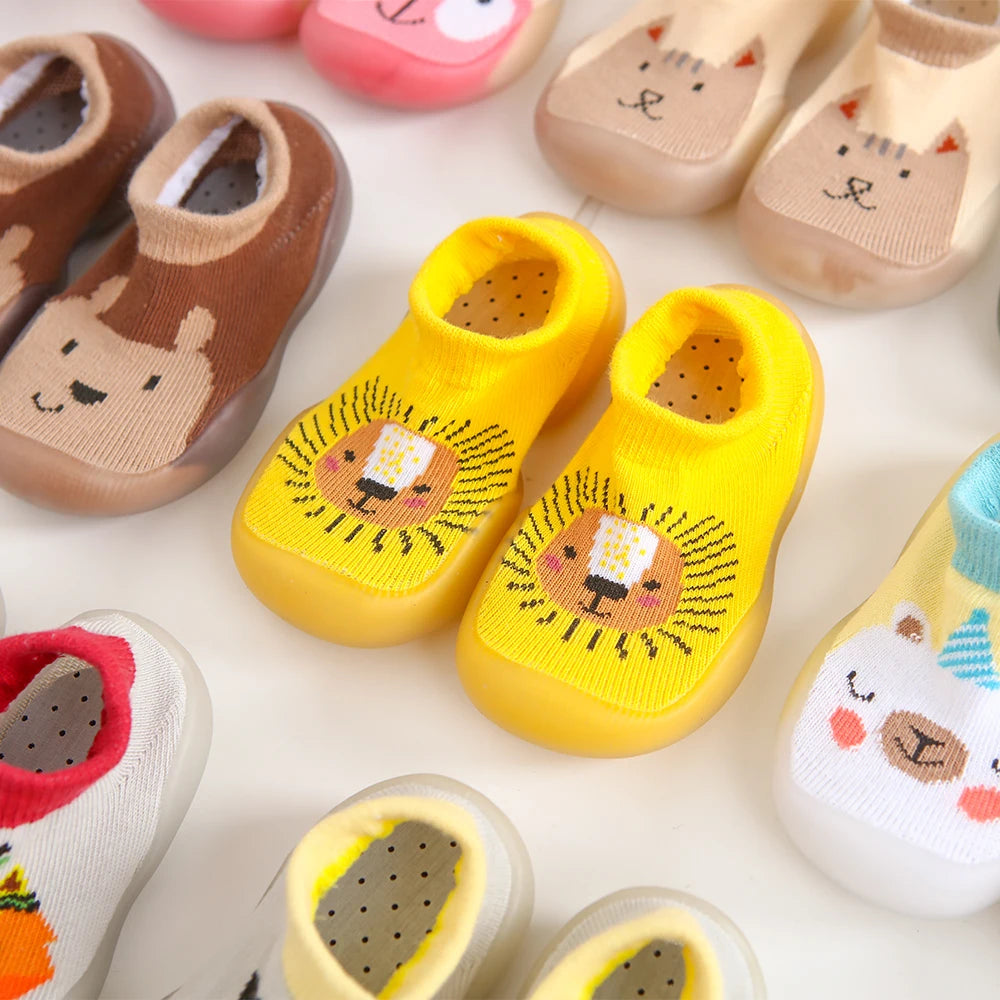 1 Pair Baby Shoes Spring Autumn Cotton Anti-Slip First Shoes Baby Toddler Shoes Cartoon First Walker Kids Soft Rubber Sole Shoe