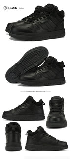 Baasploa Men Winter Sneakers Casual Skateboard Shoes for Men Comfort Plush Warm Cotton Shoes Non-Slip Outdoor Male Sneakers