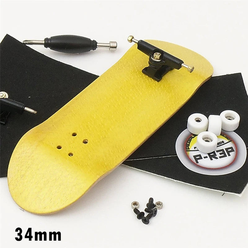 34mm 32mm Maple Wooden Fingerboard Complete Finger Skateboard with Truck and Wheels