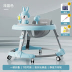 Baby Walker 7-speed Adjustable Music Multi-function Anti-O-leg Anti-rollover Folding Baby Walker for 6-18 Months
