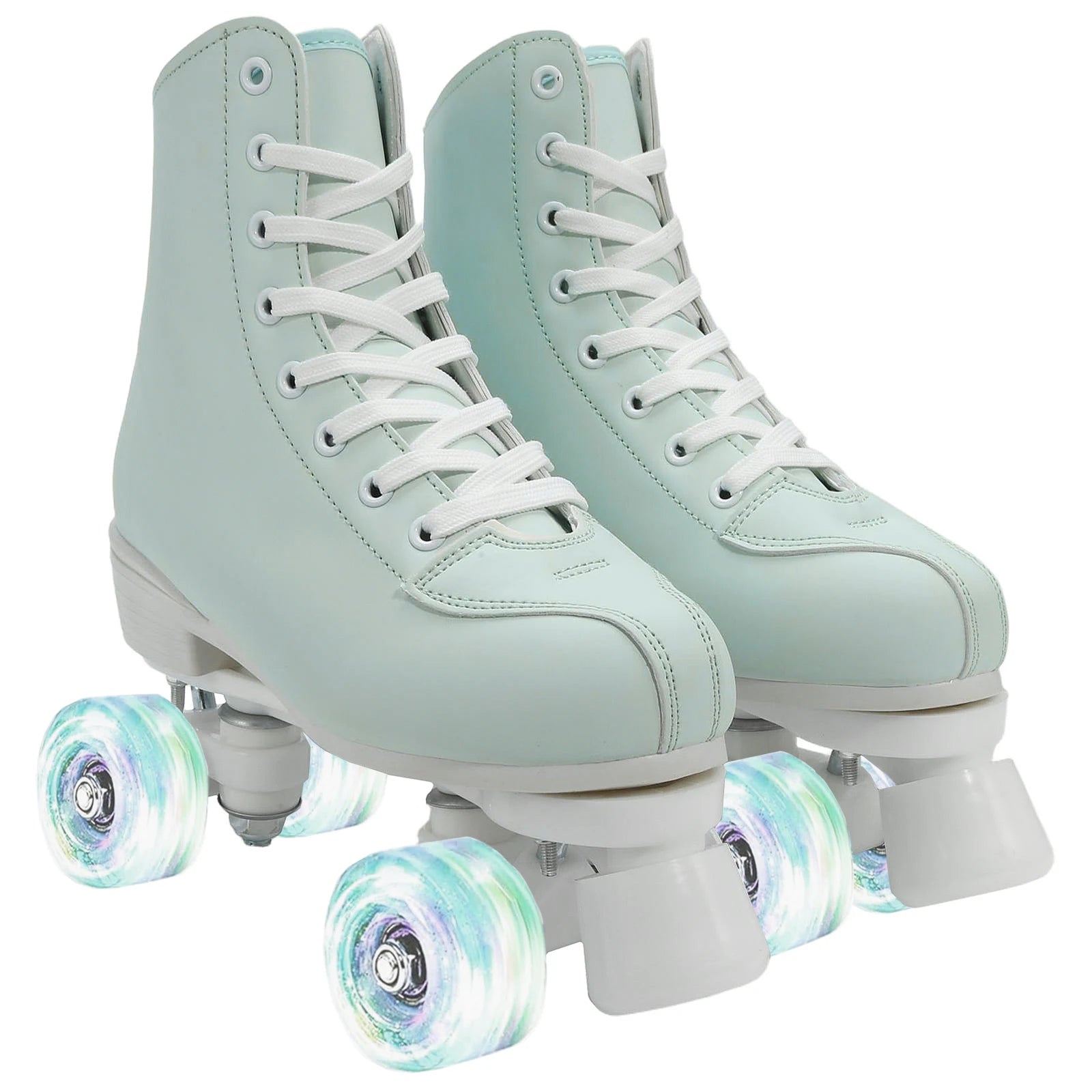 size 32 -41 Leather Double Row Roller Skates Inline Skate Shoes 4 Wheels Sneakers Women Men Adults Outdoor Sports Ice Skating