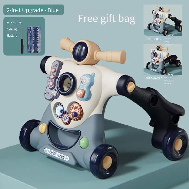 Baby Walker Push Ride On Toy 3 in 1 Learning Walking Trainer Musical Activity Stroller for Infants Toddlers Kids
