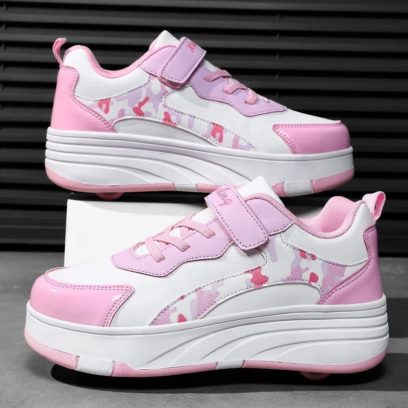 Roller Skate Shoes Kids Snickers With Wheels Children Rollerskates Fashion Outdoor Sports Shoes Girls Boys Gifts For Kids