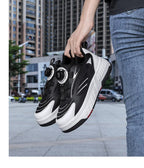 Detachable Wheel Roller Skate Shoes Children's Speed Roller Skates Boys' Sports Racing Sneaker with 2 Wheels Ice Skating Shoes