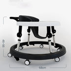 5-18M Baby Walker With Wheels Baby Toddler Foldable Multifunctional Anti-Rolling Anti-O-Leg Walker Height Adjustable Seat