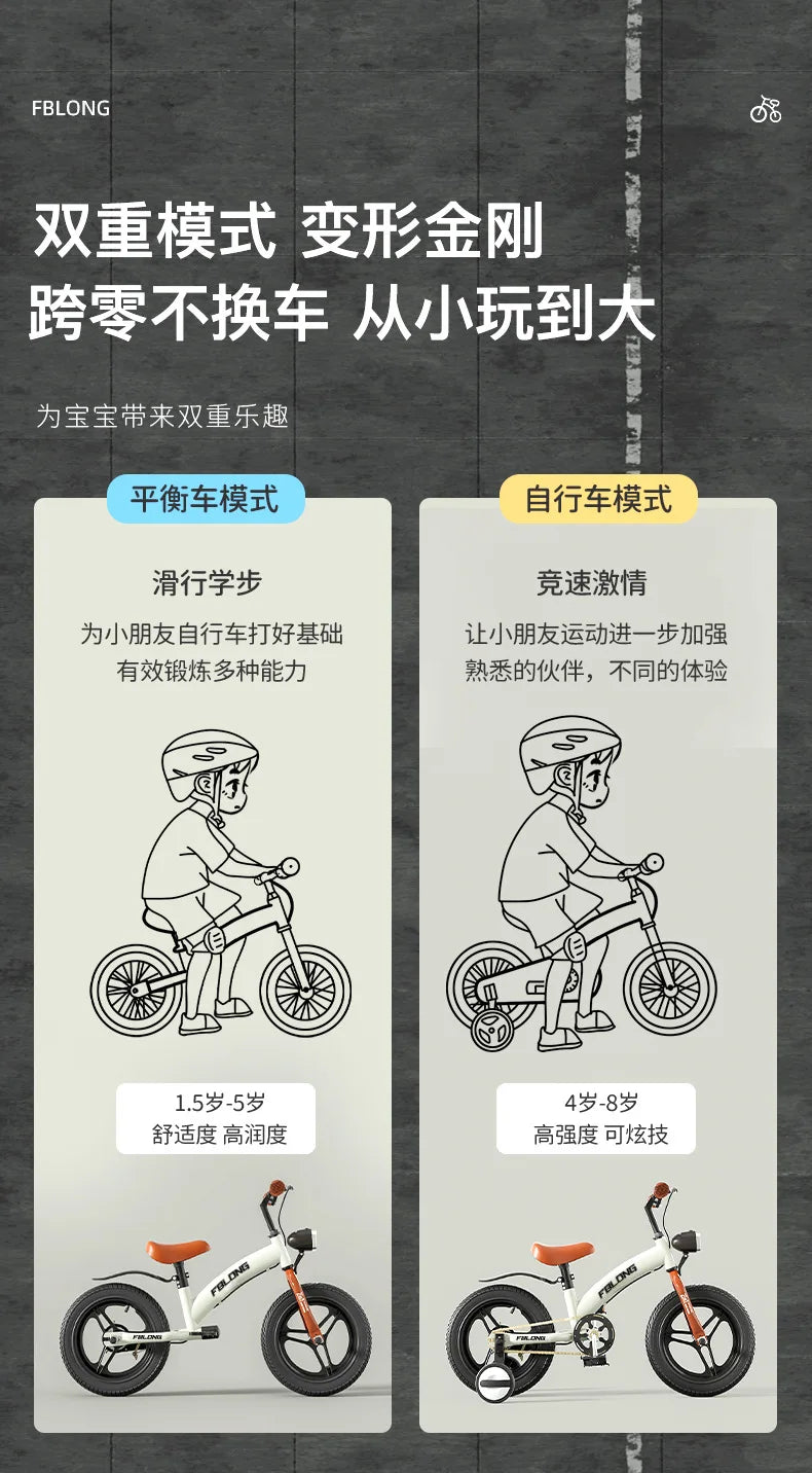 Baby Fiets Children's Bicycle Balance Two-in-One 1-3-6 Years Old Baby Boys and Girls Bike Toddler