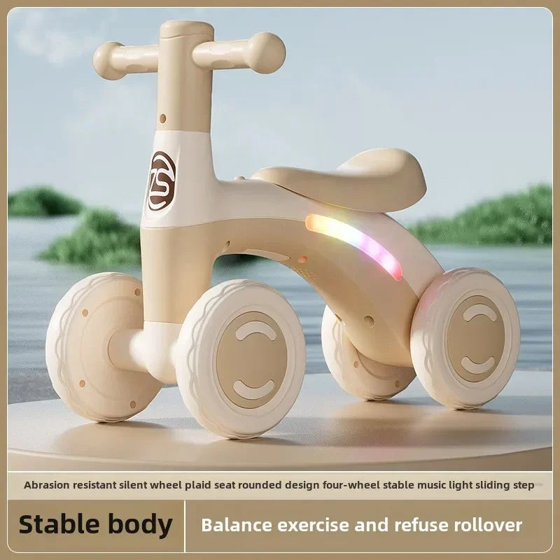 Riding Toy Balance Bike Silent Glider Learning Walker Children's Training Riding Belt Safety Wheel Indoor Outdoor Birthday Gift