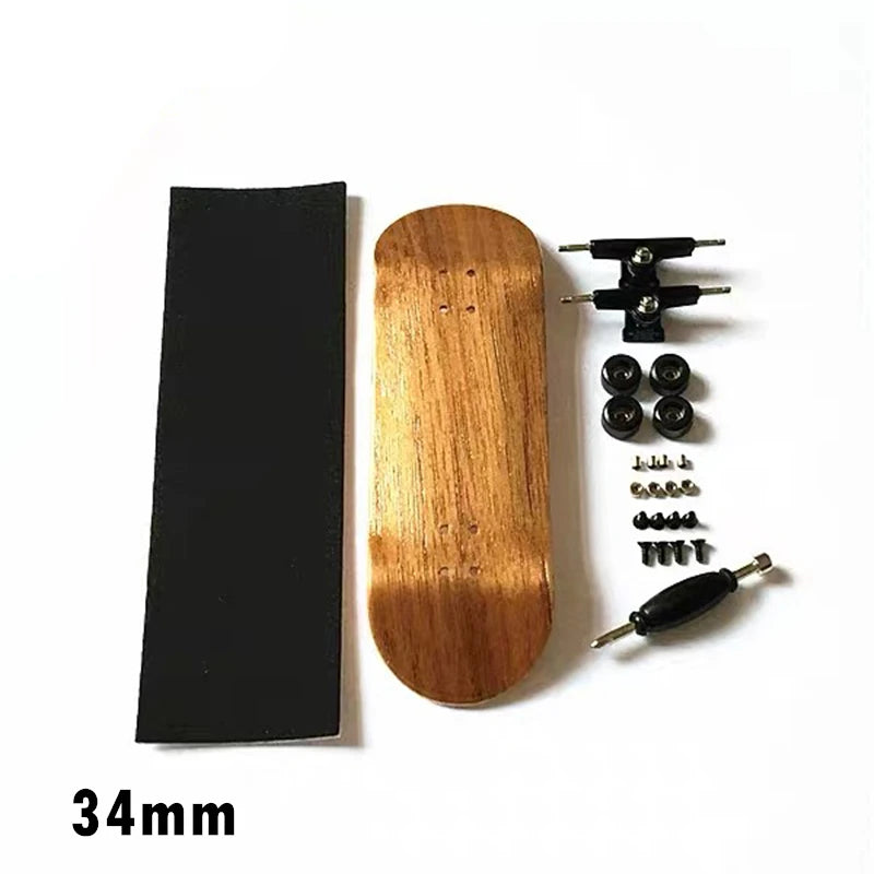 34mm 32mm Maple Wooden Fingerboard Complete Finger Skateboard with Truck and Wheels