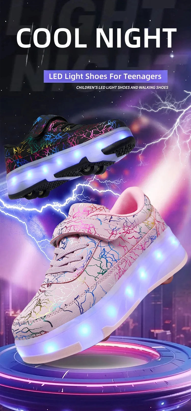 4 Wheel Dual-Use Roller Skates With Detachable Wheels,Sneakers, Boys And Girls Shoes With Wheels,Speed Skate