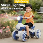 Mini Baby Balance Bike with Music & Lights Anti-slip Children Bicycle 4 Wheels Multifunction Walker Balancing Scooter