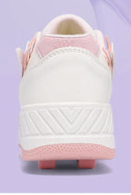 Removable Pulley Skate Skating Roller Skate Shoes for Boys Girls Upgraded Speed Sneakers with 4-Wheels for Kids Racing Skates