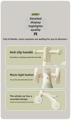 Riding Toy Balance Bike Silent Glider Learning Walker Children's Training Riding Belt Safety Wheel Indoor Outdoor Birthday Gift