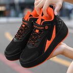 New Boys' 2 Wheel Dual-use Luminous Roller Skates For Boys And Girls Students Outdoor Wheeled Sports Shoes