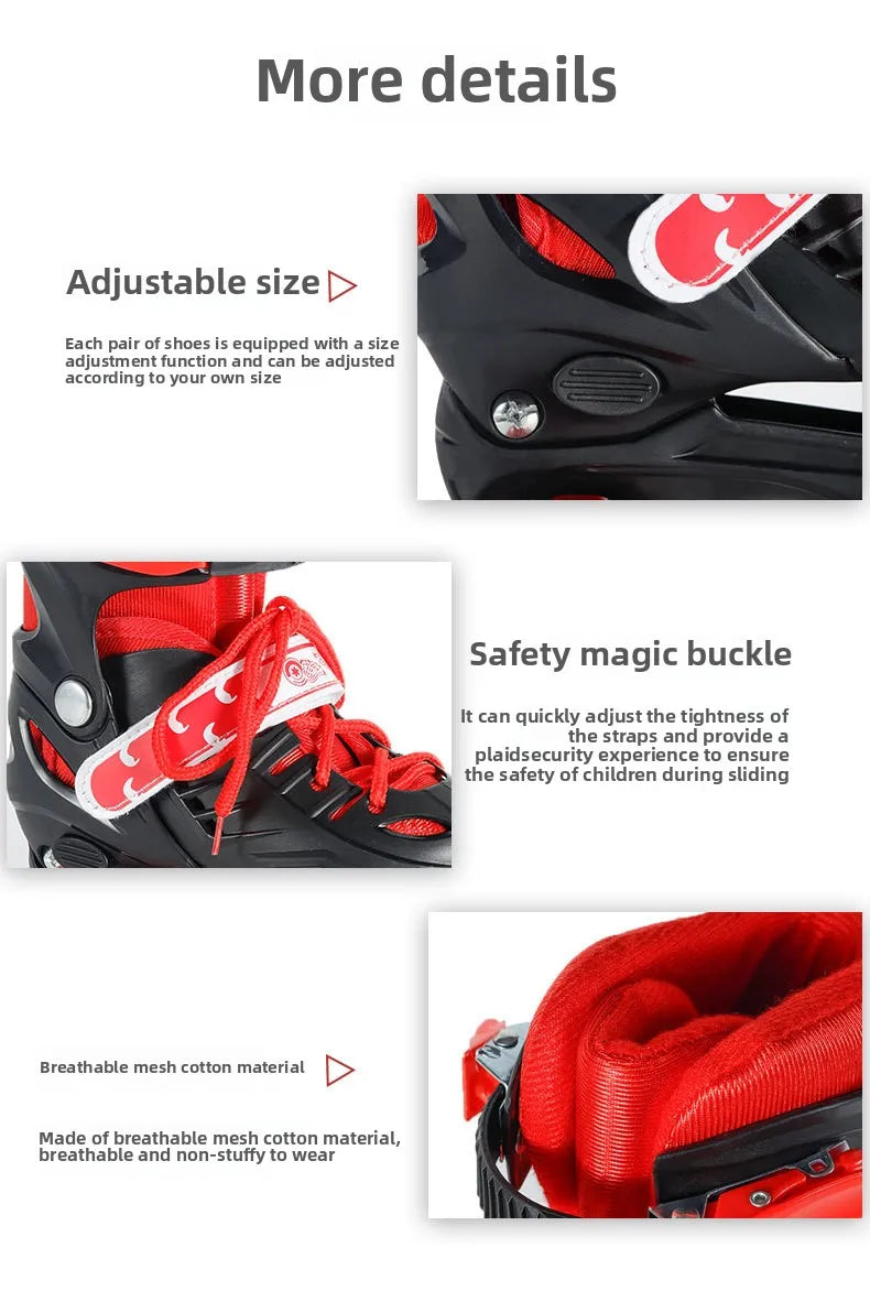 Children's New Flashing Double Row Four-Wheel Shoes Boys and Girls Ice Skates Children's Roller Shoes