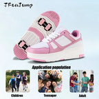 4 Wheel Dual-Use Roller Skates With Detachable Wheels,Sneakers, Boys And Girls Shoes With Wheels,Speed Skate