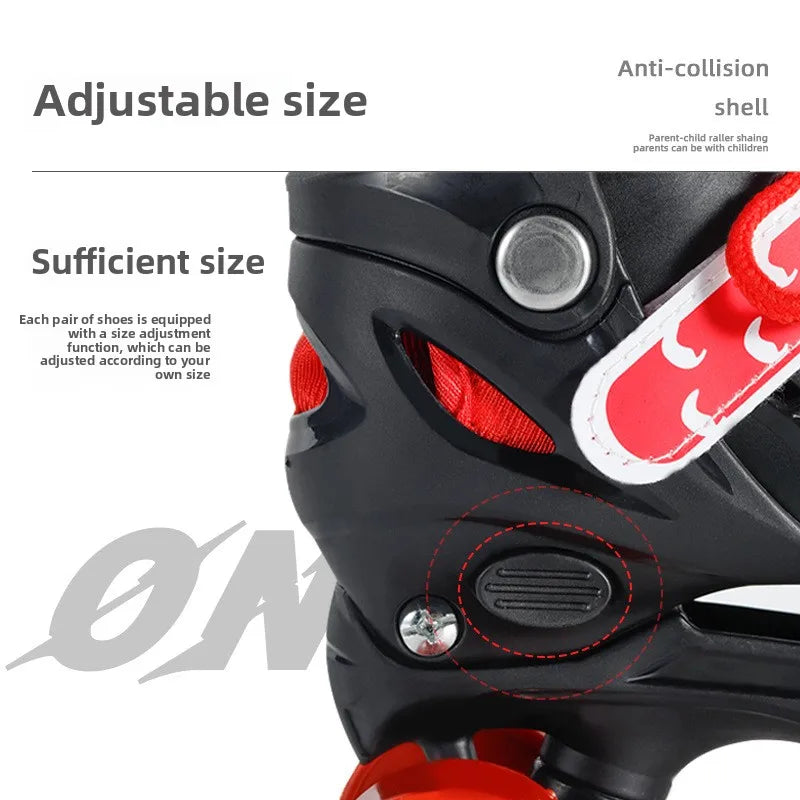 Children's New Flashing Double Row Four-Wheel Shoes Boys and Girls Ice Skates Children's Roller Shoes