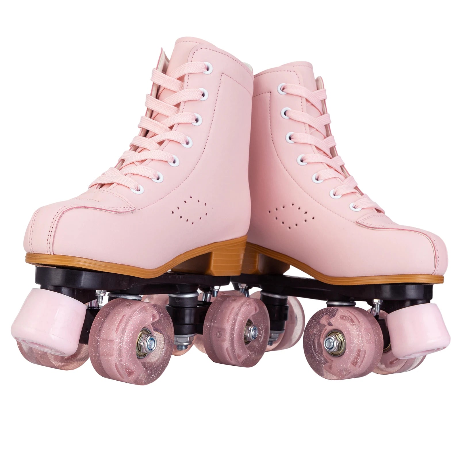 Pink Purple Blue Women Double Row Roller Skates Leather Breathable 4 wheel Sliding Skating Rollers sneakers size 31 32 33 34 35