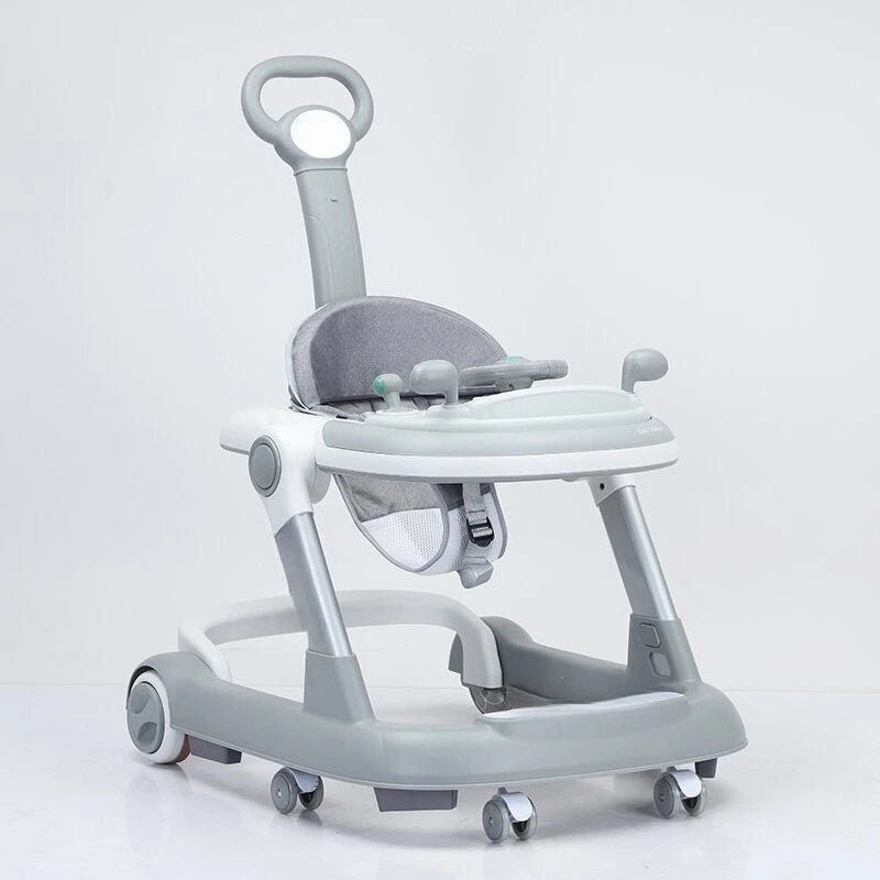 3 in 1 Foldable Baby Walker Anti Tip Toddler Push Walker with Removable Feeding Tray No Battery Anti O Leg