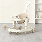 New 4-in-1 Multifunctional Baby Walker Anti-Bow Legs Anti-Tip Design 360° Swivel Silent Wheels Suitable 6-18 Months Solid Color