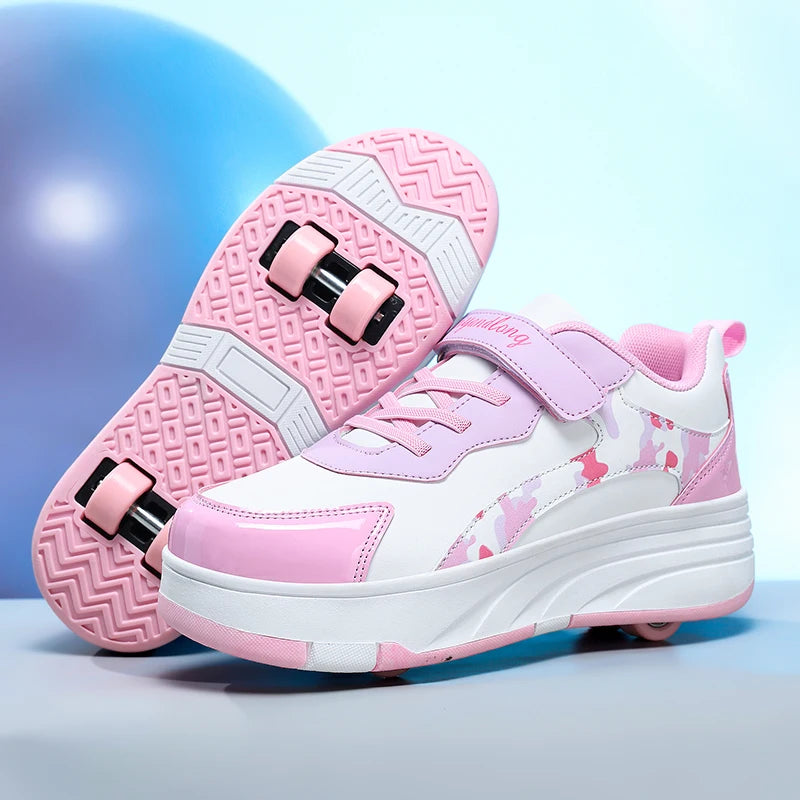 Roller Skate Shoes Kids Snickers With Wheels Children Rollerskates Fashion Outdoor Sports Shoes Girls Boys Gifts For Kids