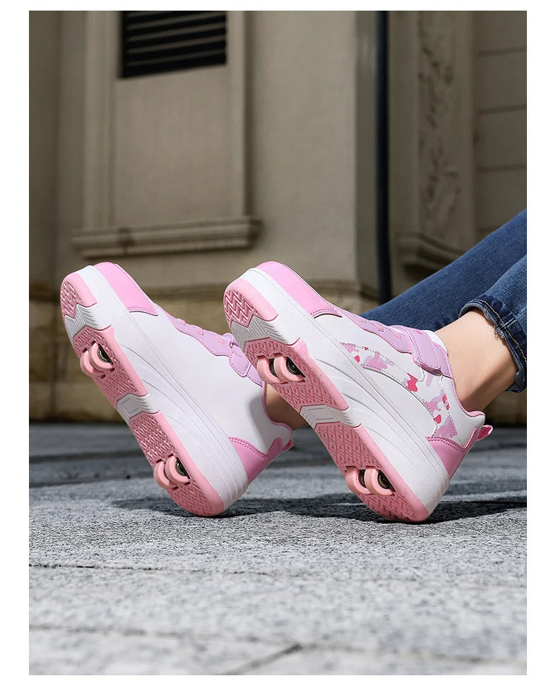 Roller Skate Shoes Kids Snickers With Wheels Children Rollerskates Fashion Outdoor Sports Shoes Girls Boys Gifts For Kids
