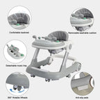 3 in 1 Foldable Baby Walker Anti Tip Toddler Push Walker with Removable Feeding Tray No Battery Anti O Leg