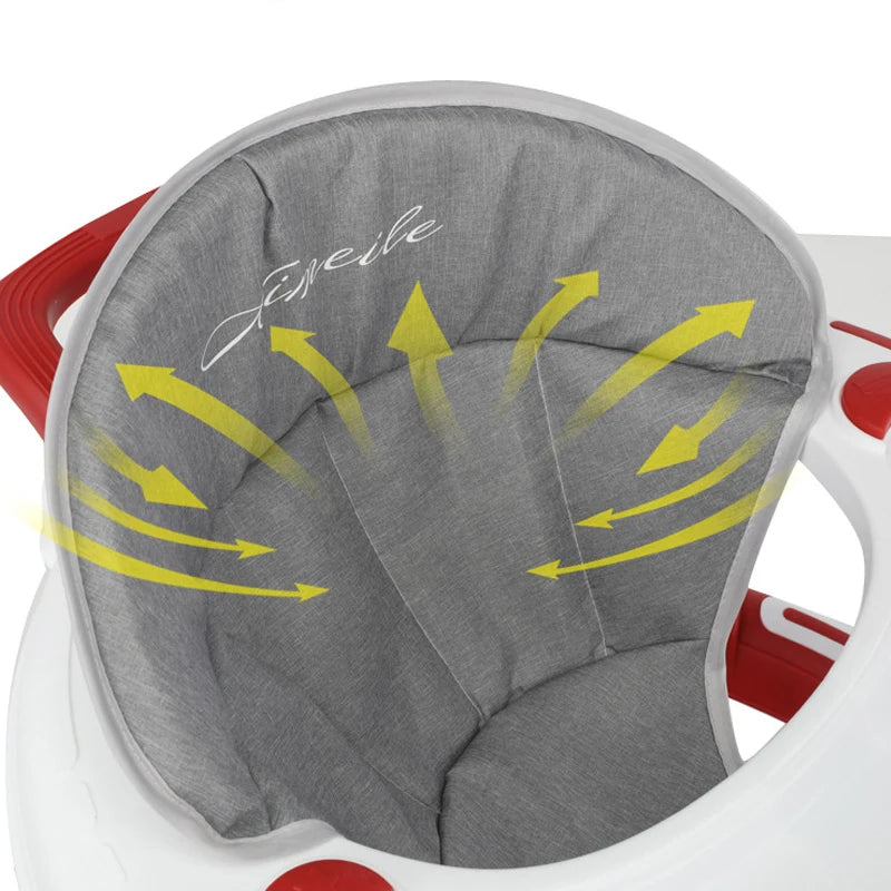 Foldable and adjustable baby multi-function walker Newborn learning cart with music with wheels and seats