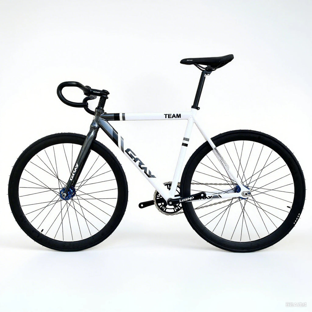 Fixed Gear Bike GRAY TEAM Fixie Bicycle Aluminum Alloy Material Frame With 40mm Rim Height Wheels