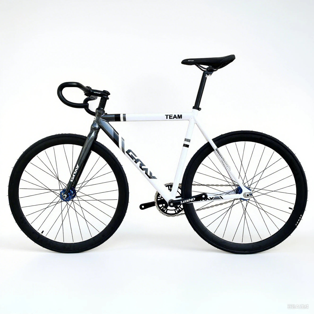 Fixed Gear Bike GRAY TEAM Fixie Bicycle Aluminum Alloy Material Frame With 40mm Rim Height Wheels