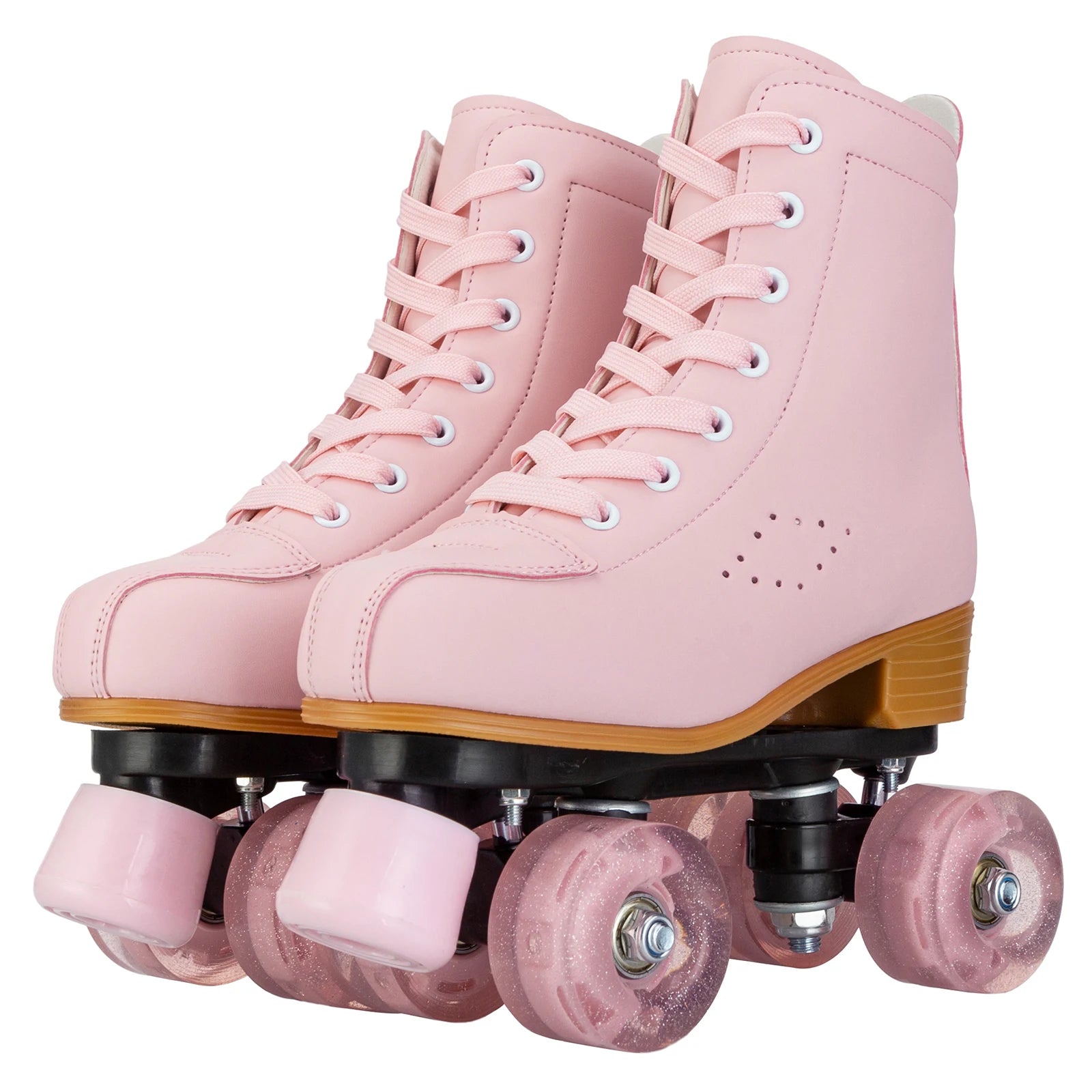 Pink Purple Blue Women Double Row Roller Skates Leather Breathable 4 wheel Sliding Skating Rollers sneakers size 31 32 33 34 35
