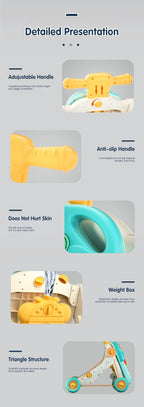 Versatile 5-in-1 Design Baby Walker Portable Toddler Trolley with Toys  6-12 Months Sit-to-Stand Learning Walker