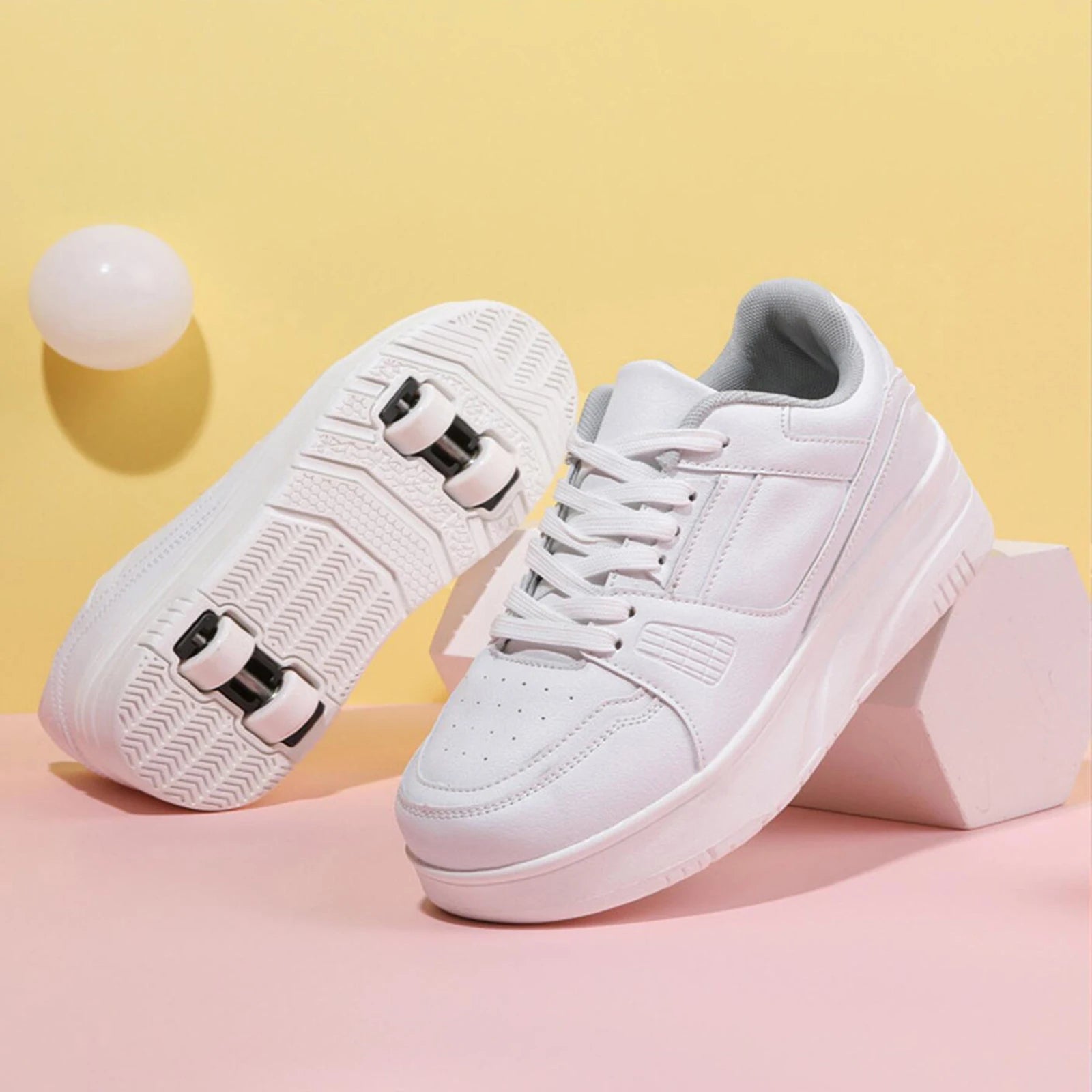 4 Wheel Dual-Use Roller Skates With Detachable Wheels,Sneakers, Boys And Girls Shoes With Wheels,Speed Skate