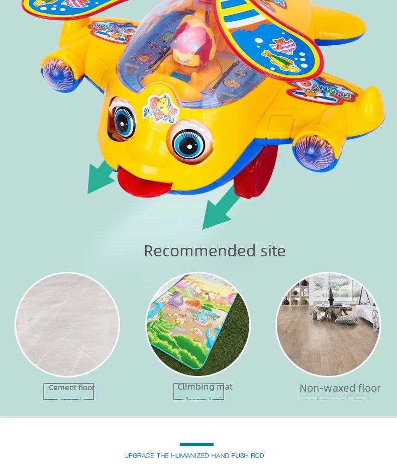 Children's Baby Walker Hand Push Airplane Toy Boys Girls Learning To Walk Infant Step Stool Stall Toy Baby Carrier