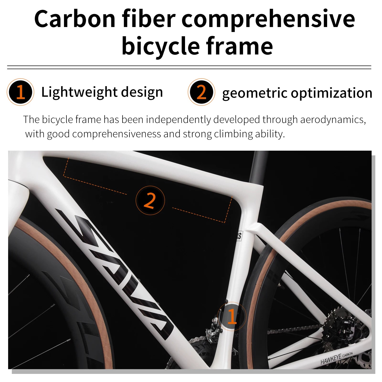 SAVA F20 Carbon Fiber Road Bike, Equipped with 105 R7120 24-Speed Groupset and Hydraulic Disc Brakes Adult Race Bike