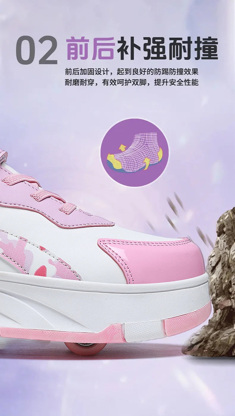 Roller Skate Shoes Kids Snickers With Wheels Children Rollerskates Fashion Outdoor Sports Shoes Girls Boys Gifts For Kids