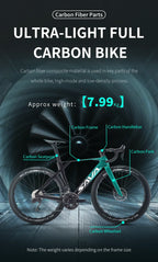 SAVA SLR7 High-End Full Carbon Fiber Road Bike with SHIMAN0 7170 DI2 Kit Competition-Class Road Bike Race Bike