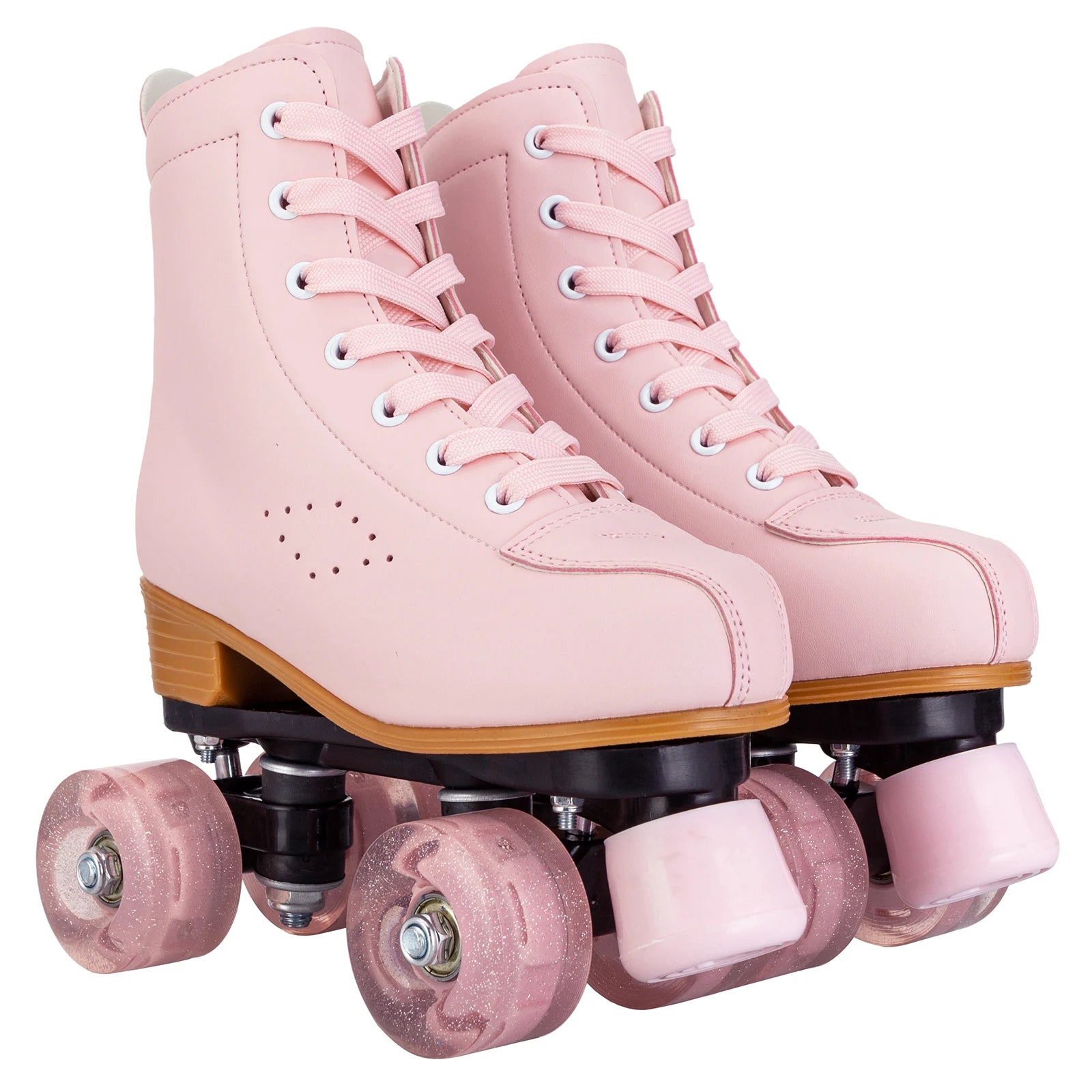 Pink Purple Blue Women Double Row Roller Skates Leather Breathable 4 wheel Sliding Skating Rollers sneakers size 31 32 33 34 35