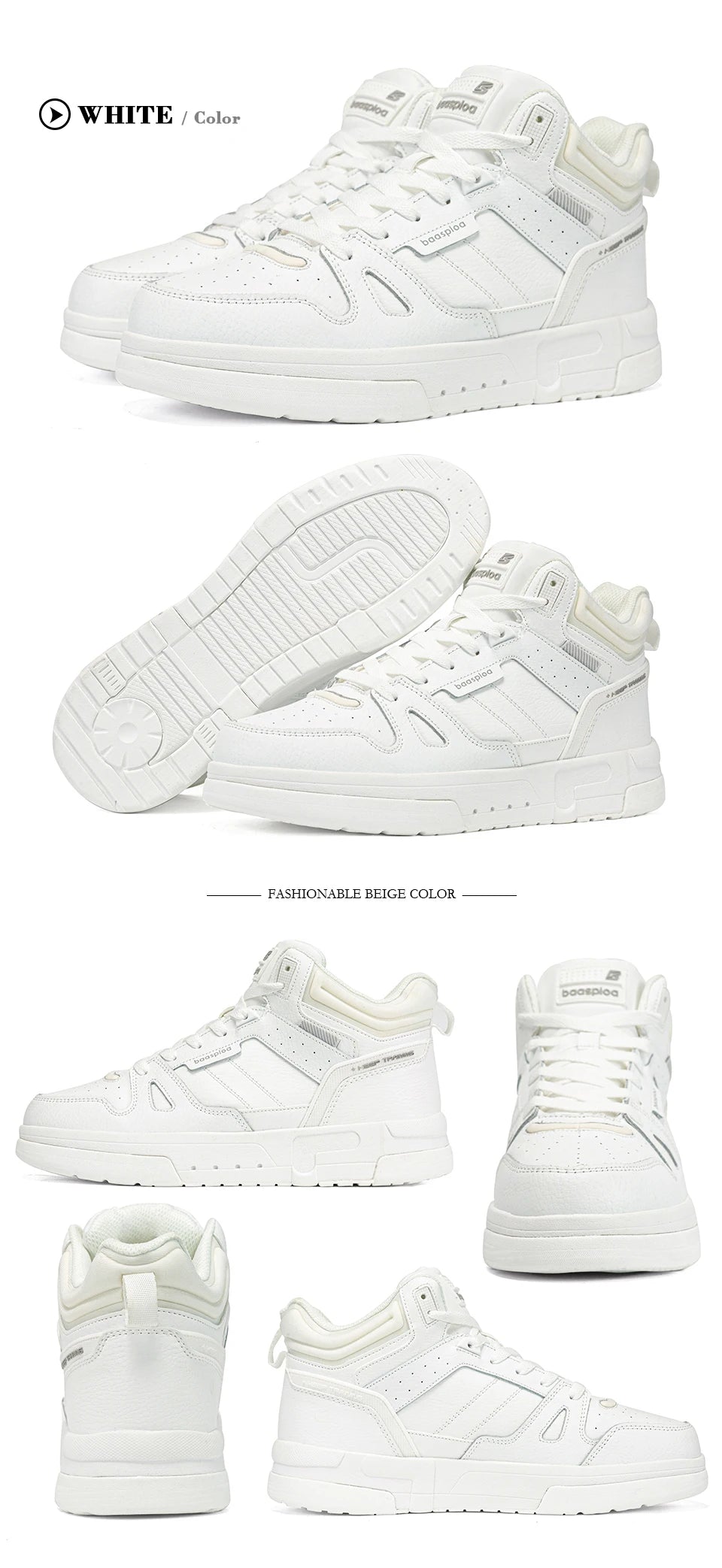 Baasploa Men Winter Sneakers Casual Skateboard Shoes for Men Comfort Plush Warm Cotton Shoes Non-Slip Outdoor Male Sneakers