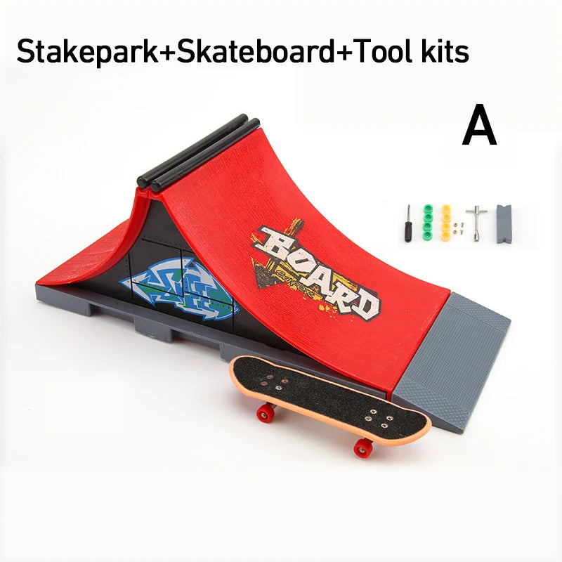 Professional Finger Skateboard DIY Skate Park Ramp Parts Tech Deck Scene Venue Combination Sets Novelty Toys Gift For Kids Child