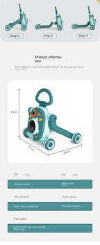 LazyChild Baby Walker Three-In-One Multi-Function Adjustable Children's Stroller Children's Walker Baby Walker DropShipping