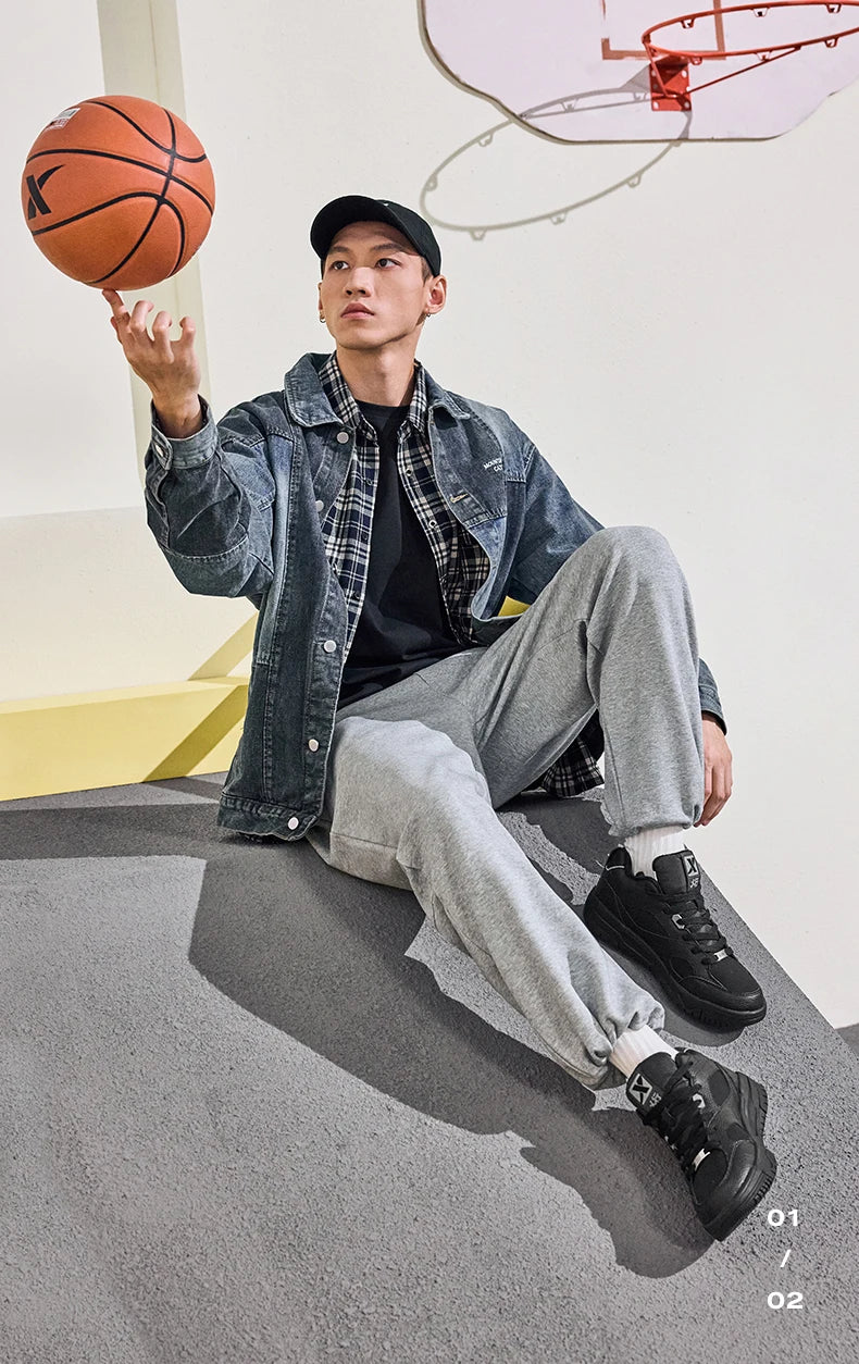 Xtep Yi Xing Cotton Shoes For Men 2024 Winter Shoes Rebound Soft Leisure Durability Support Skateboard Shoes 876419370007