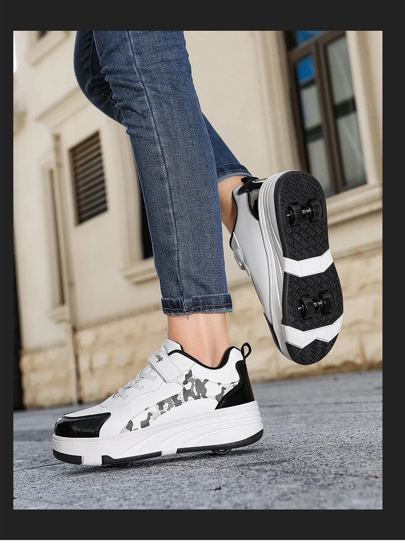 Roller Skate Shoes Kids Snickers With Wheels Children Rollerskates Fashion Outdoor Sports Shoes Girls Boys Gifts For Kids