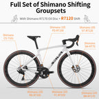 SAVA F20 Carbon Fiber Road Bike, Equipped with 105 R7120 24-Speed Groupset and Hydraulic Disc Brakes Adult Race Bike