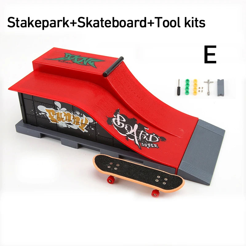 Professional Finger Skateboard DIY Skate Park Ramp Parts Tech Deck Scene Venue Combination Sets Novelty Toys Gift For Kids Child