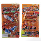 Plastic Fingerboard Toys with Scooter Roller Skating Shoes Tools Wooden Skateboard Platform Finger Skteboard Kits for Kids