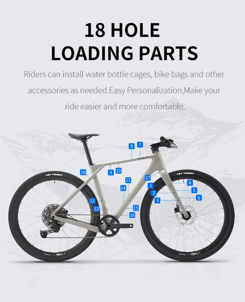 SAVA SF6 Carbon Fiber Gravel Road Bike All Terrain Suitable Off-Road Flat Handlebar Road Bicycle Oil Disc Bicycle Race Bike
