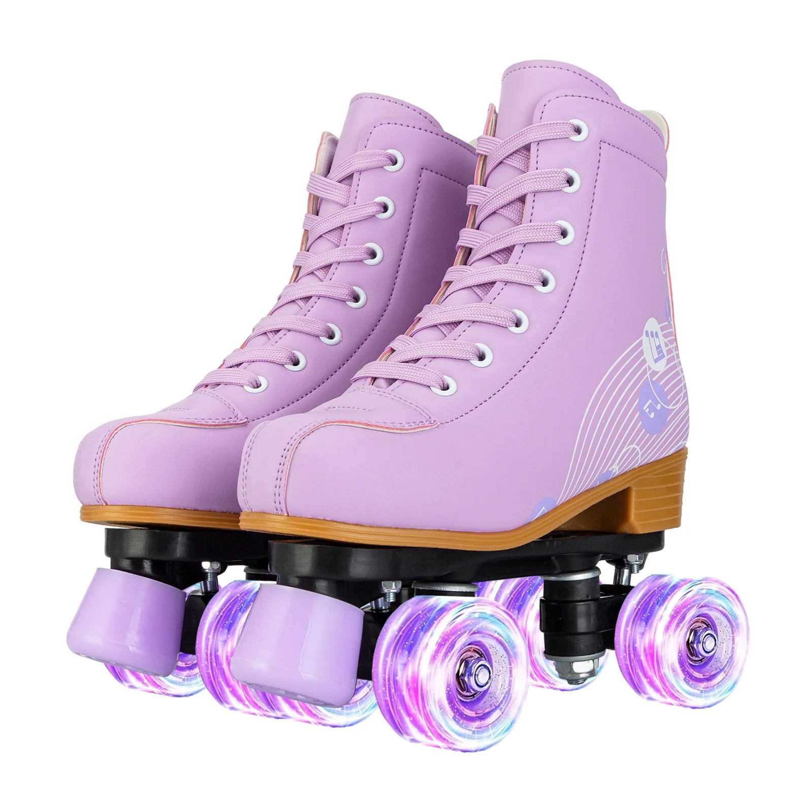 Pink Purple Blue Women Double Row Roller Skates Leather Breathable 4 wheel Sliding Skating Rollers sneakers size 31 32 33 34 35